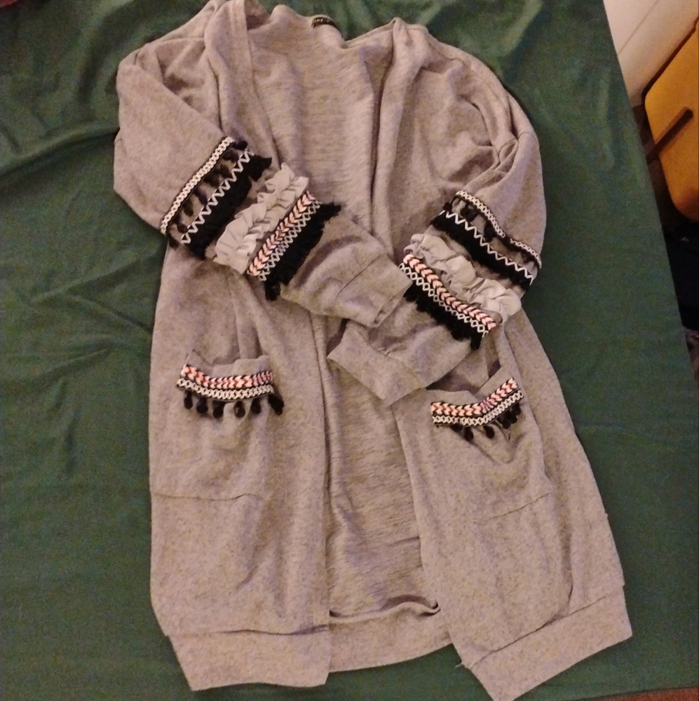 Long grey cardigan